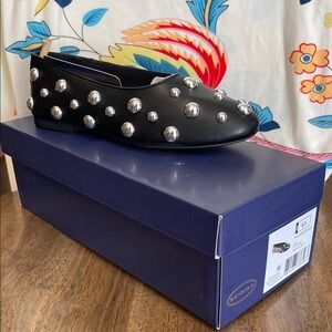 Scoop Black Studded Women's Ballet Flat by